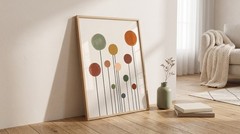 Mid Century Modern Abstract Poster Terracotta Earth Tones Wall Art Canvas Print