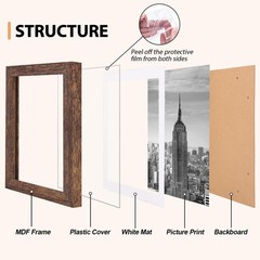 4×6 Picture Frame MDF Display Photo Frames With Plastic Cover, 3.5×5 With Mat…