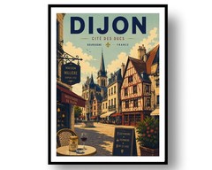 Dijon Travel Poster Print, Wall Decor