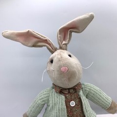 Bunny Rabbit Easter Hobby Lobby Shelf Sitter Boy Brown Green Clothes Weighted