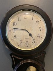 Solid Wood Westminster Regular Style Chiming Wall Clock Dark Wood Stain 20”