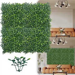 Artificial Grass Wall Panel Backdrop,10 X 10 in 8P(5.6 sqft) UV-Anti Greenery…