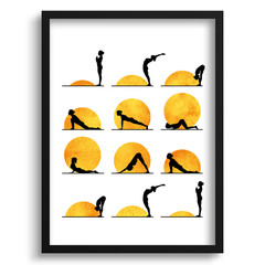 Yoga Sun Meditation Poster Print – Solar Energy Inspired Wall Art, Unframed