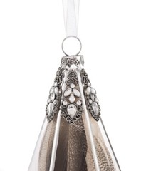 Ganz E9 Crystal Expression 5.5in Prism Glass Feather Ornament 2pc Set ACRY-564