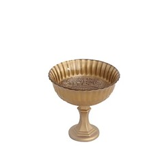 Gold 7 in Metal Compote VASE Roman Style Flower Pedestal Pot Party Decorations