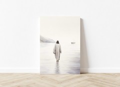Jesus Walking On Water Canvas Wall art Print Christian Spiritual Home Wall decor