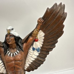 Ceramic Native American Eagle Dancer Statue, Hand Painted {GG}