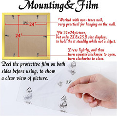 Gold 24X24 Picture Frame Set of 3, High Transparent Frame for 24 by 24 Square Ph