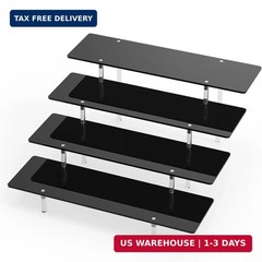 Acrylic Riser Display Stand, Black 4 Tier Cupcake Stand Display Risers Shelf Per
