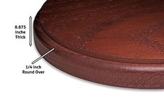 Round Display Base, Solid Red Oak, Mahogany Stain, 7/8 in thick