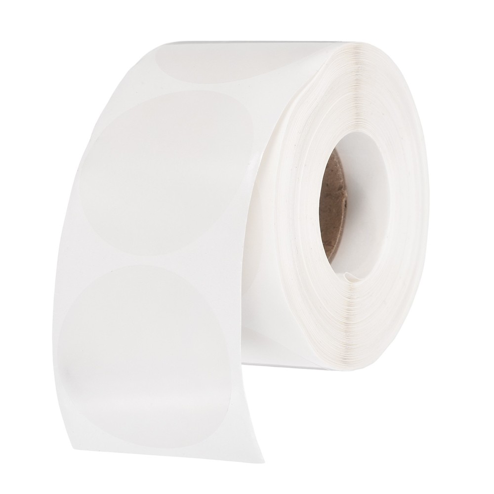 500pcs Round Thermal Label 1.5×1.5″ Self-Adhesive Thermal Stickers Clear
