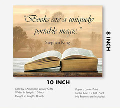 Books Are Magic – Inspirational Wall Decor, Motivational Typographic Wall Art Pr