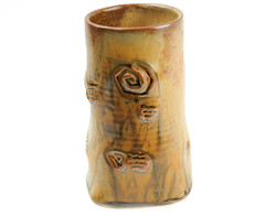 Vintage signed studio pottery vase – earthy organic glaze, 6″