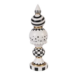Bechivie Black And White Checkered Decor 15 Inch Large Resin Halloween