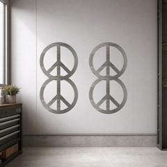 Peace Sign Steel Cutout Shape, Raw Metal Wall Art and Craft Supply