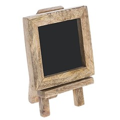 HUBERT® Chalkboard Sign with Easel Natural Mango Wood – 4 1/4″L x 3 1/2″W x 6″H