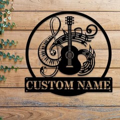 Personalized Music Room Metal Sign Custom Name Music Studio Wall Art Musician Gi