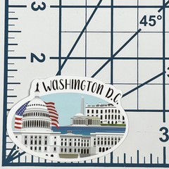 Washington DC Vinyl Sticker US Capitol Monument US Flag Souvenir Travel Gift