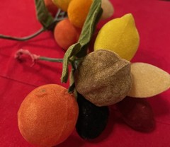 VTG Flocked /Velvet Fruit and Nuts 2 stem sets