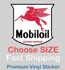 Mobilgas Mobil Gas Badge Oil Vintage Vinyl Sticker –6 SIZES– SIGN racing USA