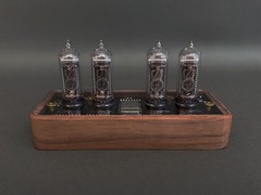 Handcrafted IN14 Nixie Tube Clock, Black American Walnut Base