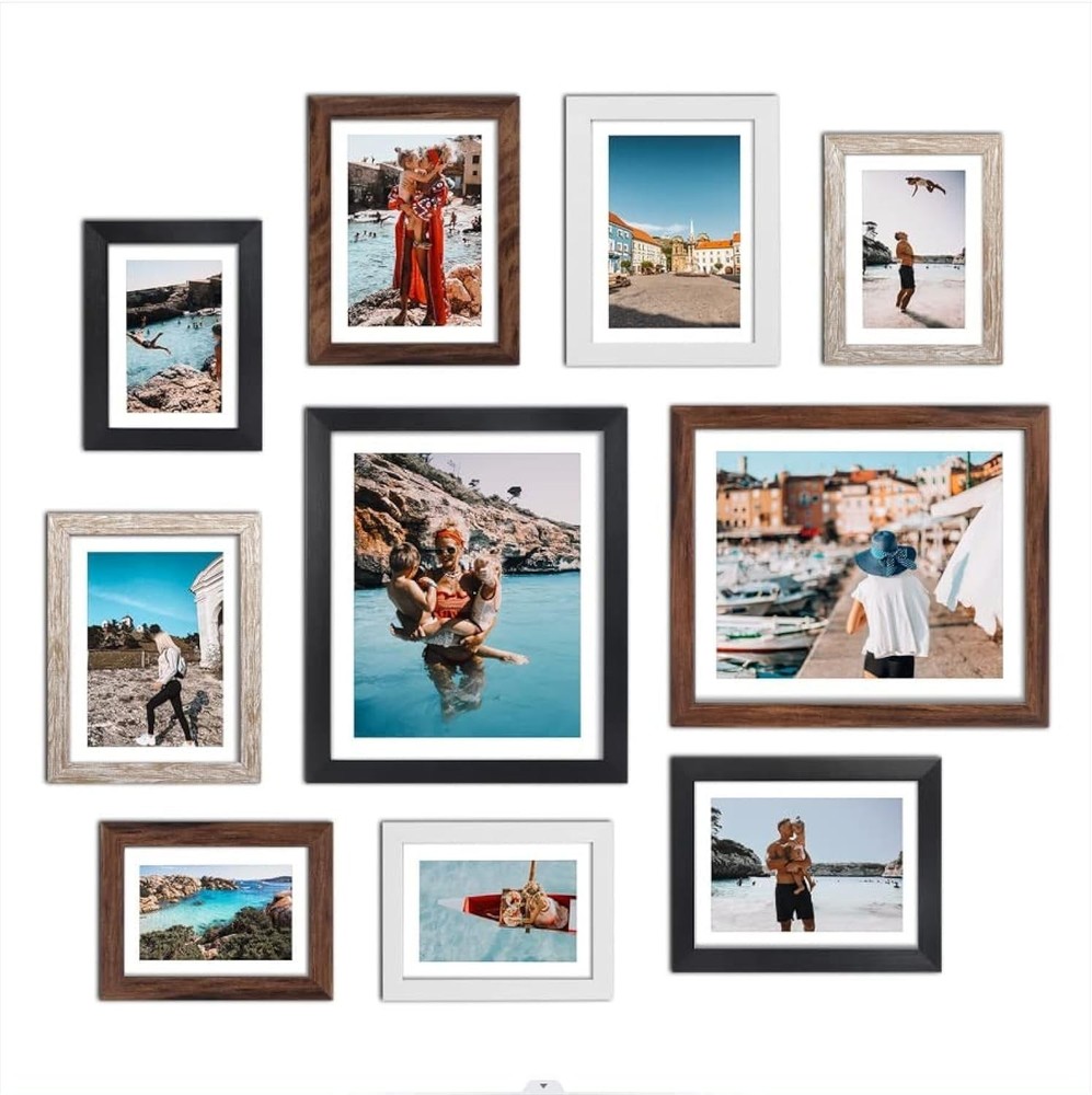 Giftgarden Multi Colors Picture Frames with Mat for Multiple Sizes Photos, Four
