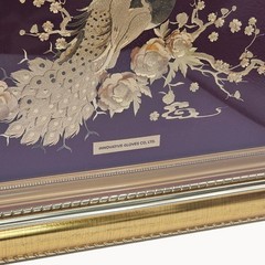 Innovative Gloves Art Frame Gold Frame Red Velvet Matted 3D Peacock Dried Floral