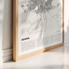 Adana City Map Print, Türkiye Travel Poster, Modern Map, Wall Decor Art