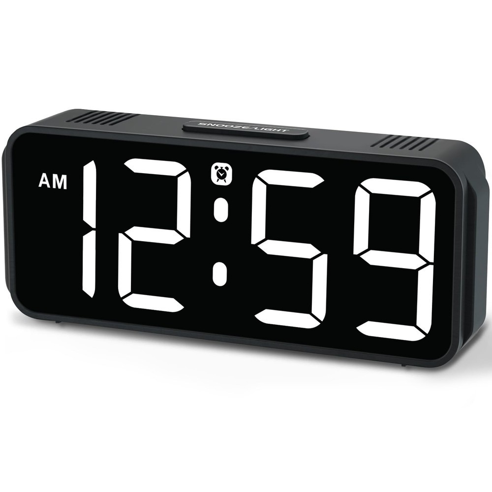 Digital Alarm Clock for Bedrooms – Plug in Electric Clock Big Numbers for Desk