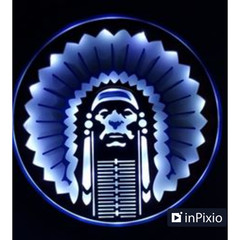 Chief Illiniwek lighted sign, College mascot