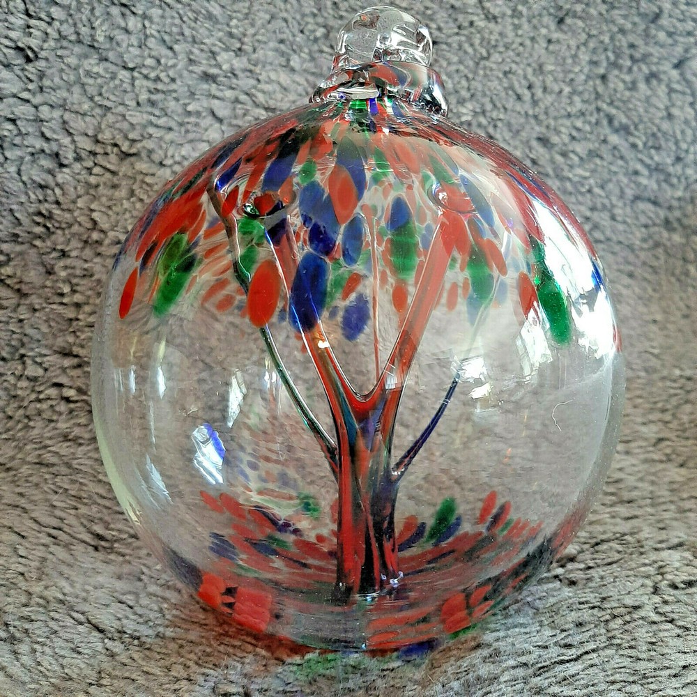 Hanging Glass Ball 6″ Diameter «Holiday Tree» Witch Ball (1) #107