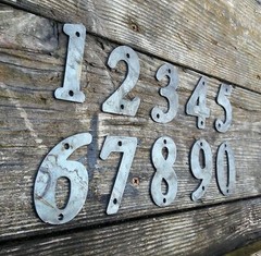 Raw Metal House Address Numbers