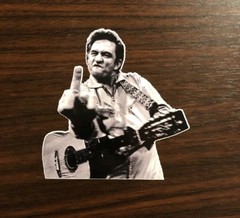 Johnny Cash Sticker – Middle Finger Sticker