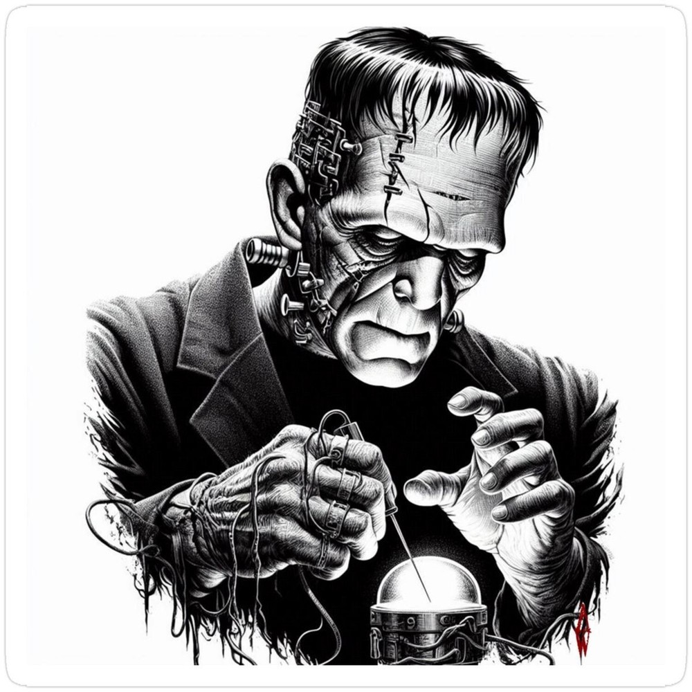 Frankenstein Decal Sticker Car Truck Wall Mirror Phone Tumbler Bumper Window