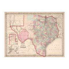 Old Map of Texas 1861 – Vintage Texas Art