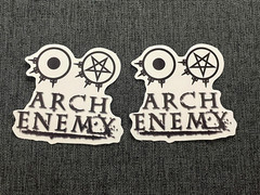 Lot (2) ARCH ENEMY 2 1/2″ x 2 1/2″ Band Logo STICKERS Black Blue FAST! FREE SHIP