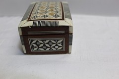 Vintage Trinket Box Inlaid Wood Jewelry Box Decorative Box Small 3 3/4″ x 2 1/2