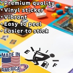 Funny Gas Tank Pulling Needle Stickman Vinyl Sticker Car Truck Bumper 4″ x 3.75″