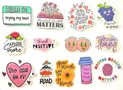 25 Inspirational Motivational Mental Health Cute Saying Stickers Laptop Mix Lot