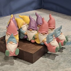 Pastel Spring Easter Gnome Figurines Set Of 3 Shelf Sitters