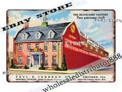 Tin Sign 1942 Chicago Illinois Manufacturing Company Building office decoration