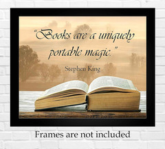 Books Are Magic – Inspirational Wall Decor, Motivational Typographic Wall Art Pr