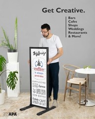 Large Magnetic Whiteboard Sidewalk Sign Free Standing Outdoor Restaurant Menu