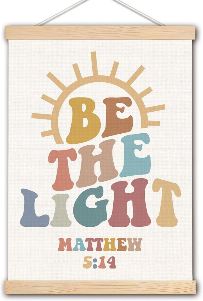 Christian Wall Decor, Be the Light Matthew 5:14 Inspirational Wall Art Poster, C