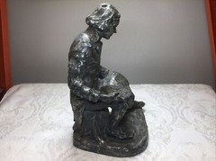 Bronzed Thomas Jefferson Declaration of Independence Resin Statue Sitting 10”