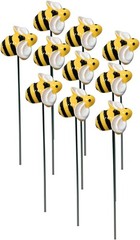 10pcs Bee Garden Stakes Metal Yard Art Floral Picks Outdoor Lawn Patio Decor