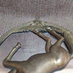 Vintage 1970s Brass Unicorn Mirror Wall Art Decor