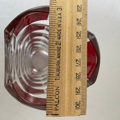 Red Geometric Glass Vase Modernist Decor Table Centerpiece 9 Inches Tall