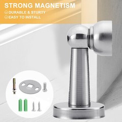 Magnetic Door Stopper Stainless Steel Wall/Floor Mounted Holder for Home Office
