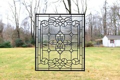 24″ x 28″ Stunning Handcrafted stained glass Clear Beveled window panel